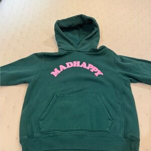 Madhappy Forest Green Hoodie with Pink Logo